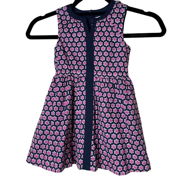 Crewcuts Other - Crewcuts Floral Sleeveless Casual Slip On Dress Blue Pink Size 3